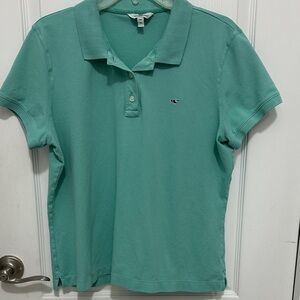 Women's Aqua Green Polo Shirt Size XL